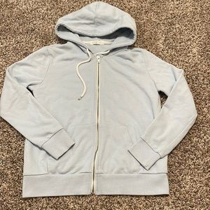 Light blue zip up hoodie